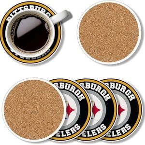 Set of 4 Pittsburgh Steelers Ceramic Round Coasters